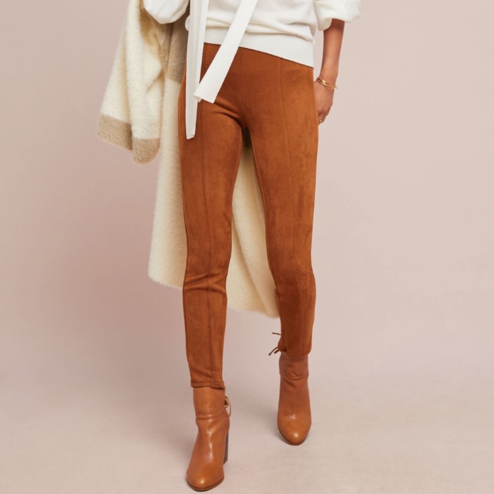 Anthropologie Faux Suede Leggings